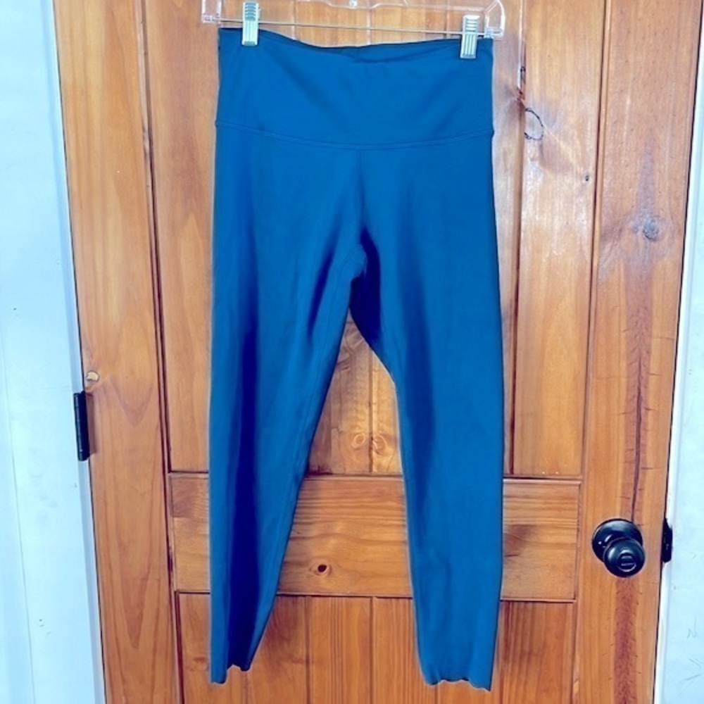 Zella High Waist Scalloped hem cropped yoga Leggings Medium Blue